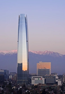 Images Dated 27th June 2016: Chile, Santiago, View from the Parque Metropolitano towards the high raised buildings
