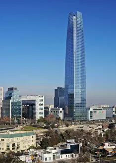 Images Dated 23rd September 2016: Chile, Santiago, View from the Parque Metropolitano towards the high raised buildings