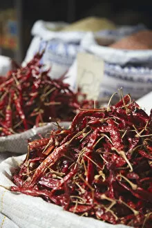 Subcontinent Collection: Chillies for sale at market, Galle, Sri Lanka