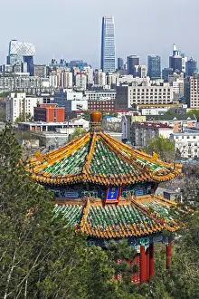 Architectural Feature Prints: China, Beijing, elevated view over the city skyline from Jingshan Park
