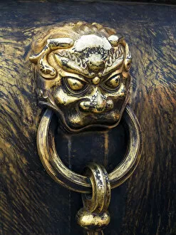 Images Dated 23rd May 2013: China, Beijing, The Forbidden City, Gugong or Imperial Palace, Brass decorations in