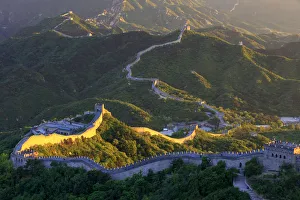 Images Dated 10th March 2017: China, Beijing, Great wall of Badaling, sunset on the great wall