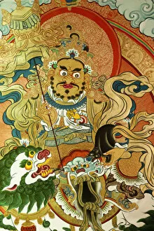 Images Dated 29th November 2010: China, Beijing, Tibetan Lama Temple or Yonghe Gong, Painting or Mandala