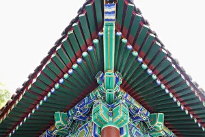 Images Dated 29th November 2010: China, Beijing, Tibetan Lama Temple or Yonghe Gong, Roof Detail
