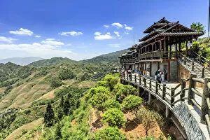 Images Dated 10th March 2017: China, Guangxi Province, Longsheng, Long Ji rice terrace lookout point