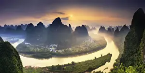 Xingping Prints: China, Guangxi province, Xingping village along River Li