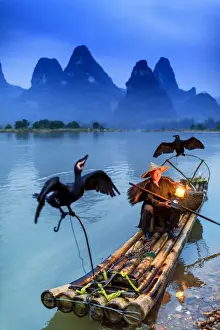 Fisherman Prints: China, Guangxi province, Xingping village along River Li
