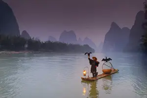 Guangxi Prints: China, Guangxi province, Xingping village along River Li