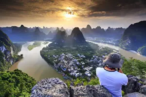 Scenics Prints: China, Guangxi province, Xingping village along River Li