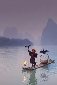 Guangxi Prints: China, Guangxi province, Xingping village along River Li