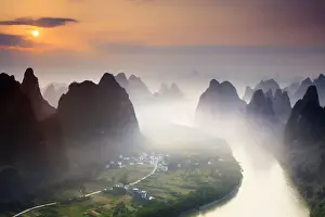 China, Guangxi province, Xingping village along River Li