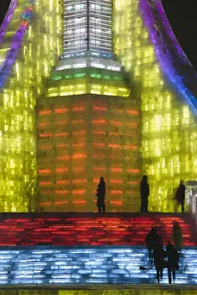 China, Heilongjiang, Harbin, Haerbin Ice and Snow World Festival, Ice Olympic Tower
