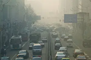 Crowded Prints: China, Heilongjiang, Harbin, Morning Traffic on Shangzhi Dajie