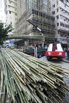 Images Dated 25th March 2010: China, Hong Kong, Bamboo Scaffolding