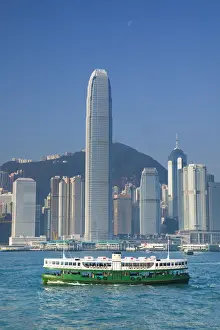 Star Ferry Prints: China, Hong Kong, Central, Two International Financial Centre building and Star Ferry