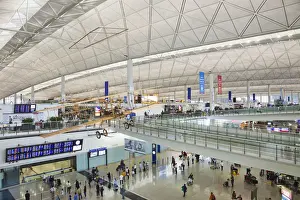 Interiors Prints: China, Hong Kong, Interior of Hong Kong International Airport
