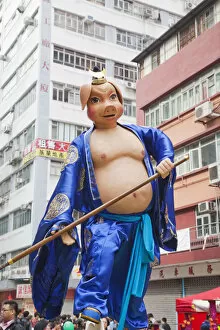 Images Dated 14th April 2011: China, Hong Kong, Tai Kok Tsui Temple Fair, Chinese Puppet depicting Figure from the
