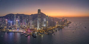 Hong Kong Gallery: China, Hong Kong, Victoria Harbour and Hong Kong Island skyline