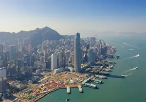 China, Hong Kong, Victoria Harbour and Hong Kong Island skyline