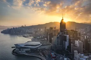 China, Hong Kong, Victoria Harbour and Hong Kong Island skyline