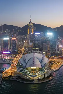 China, Hong Kong, Victoria Harbour and Hong Kong Island skyline