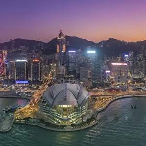 Hong Kong Prints: China, Hong Kong, Victoria Harbour and Hong Kong Island skyline