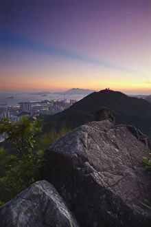 Images Dated 13th October 2010: China, Hong Kong, View Of Beacon Hill And Lantau Island From Lion Rock
