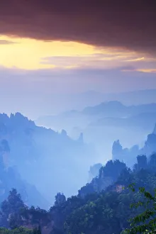 Wulingyuan Prints: China, Hunan, Zhangjiajie National Forest Park, also called the Halleluja mountains