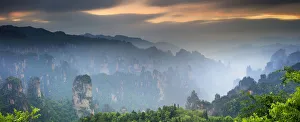 Wulingyuan Prints: China, Hunan, Zhangjiajie National Forest Park, also called the Halleluja mountains