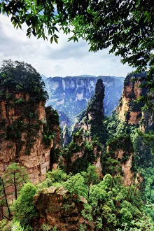 Wulingyuan Prints: China, Hunan, Zhangjiajie National Forest Park, also called the Halleluja mountains