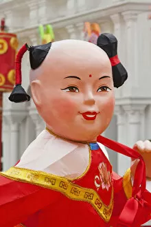 Images Dated 16th March 2011: China, Macau, Chinese New Year Statues depicting Happy Children