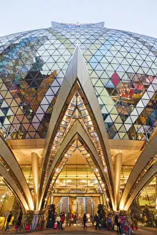 Macao Prints: China, Macau, Grand Lisboa and Casino Lisboa Hotel and Casino Entrance