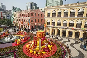 Images Dated 16th March 2011: China, Macau, Senado Square with Display of Chinese New Year Decorations