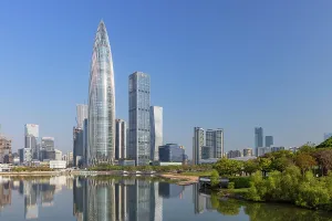 Business District Prints: China Resources Building and skyline from Talent Park