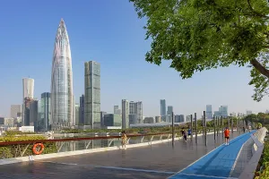 Business District Prints: China Resources Building and skyline from Talent Park