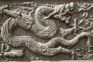 Images Dated 19th August 2011: China, Shaanxi, Xi an, Great Mosque, Stone Dragon carving