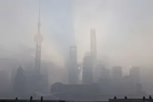 Pudong Prints: China, Shanghai, The Bund, Pudong Skyline across the Huangpu River