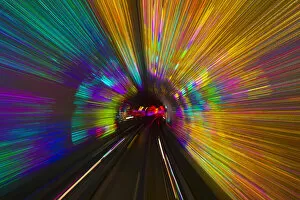 Colours Gallery: China, Shanghai, Bund Sightseeing Tunnel under Huangpu River between Pudong and Huangpu