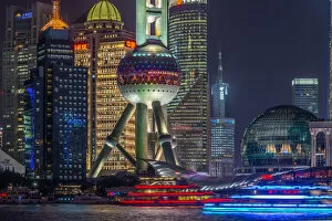 Images Dated 24th February 2014: China, Shanghai, Pudong District, Financial District including Oriental Pearl Tower