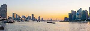 Panoramas Prints: China, Shanghai, Pudong District, Huangpu River