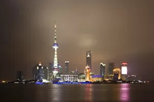 Images Dated 9th April 2008: China, Shanghai, Pudong across Huangpu River