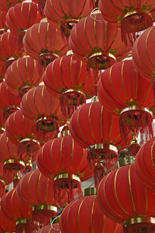 China, Yunnan Province, Dali, Old Town, Red Lanterns on Boai Lu