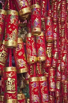 Celebrate Collection: Chinese lion decorations at Fa Yuen Street Market, Mongkok, Kowloon, Hong Kong