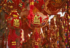 Images Dated 14th June 2011: Chinese New Year decorations at market, Wan Chai, Hong Kong, China