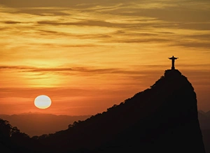 Christ the Redeemer and Corcovado Mountain at sunrise, Rio de Janeiro, Brazil
