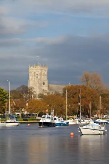 Christchurch Prints: Christchurch Priory on the River Stour, Dorset, England