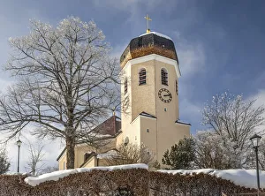 Village Church Prints: Christkoenig church in Wildenwart, Upper Bavaria, Bavaria, Germany