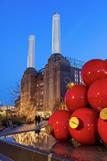 Art Deco Prints: Christmas Decorations at Battersea Power Station, London, UK