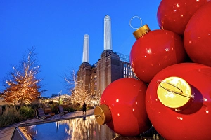 Art Deco Prints: Christmas Decorations at Battersea Power Station, London, UK