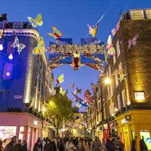Images Dated 3rd December 2021: Christmas decorations, Carnaby Street, Soho, London, England, UK